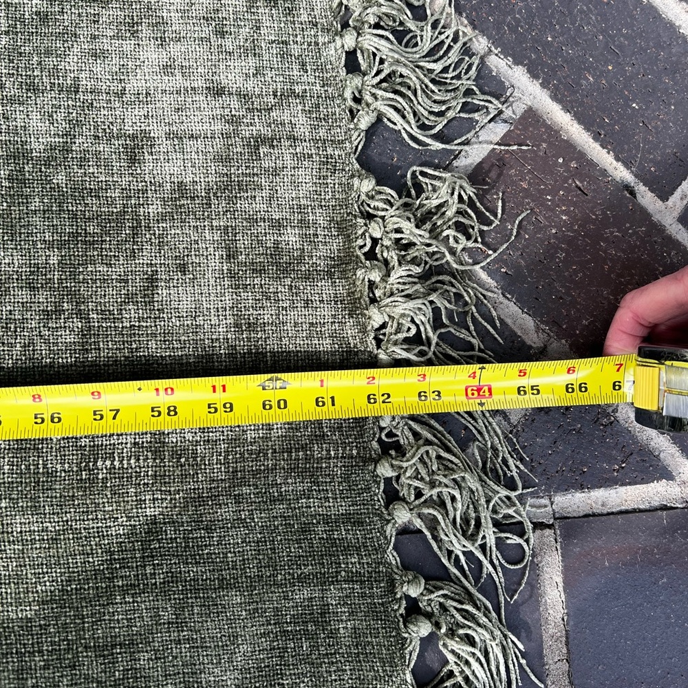 Olive Green Chenille Throw Blanket - Picture 14 of 16